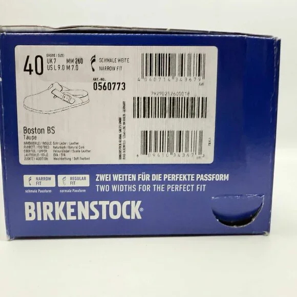 Birkenstock  Boston Suede Soft Footbed Slip-Ons Clog Taupe Narrow fit - Picture 8 of 8